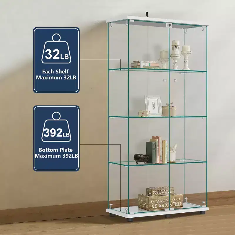 Vitrine en verre 64,5 X 32 avec serrure