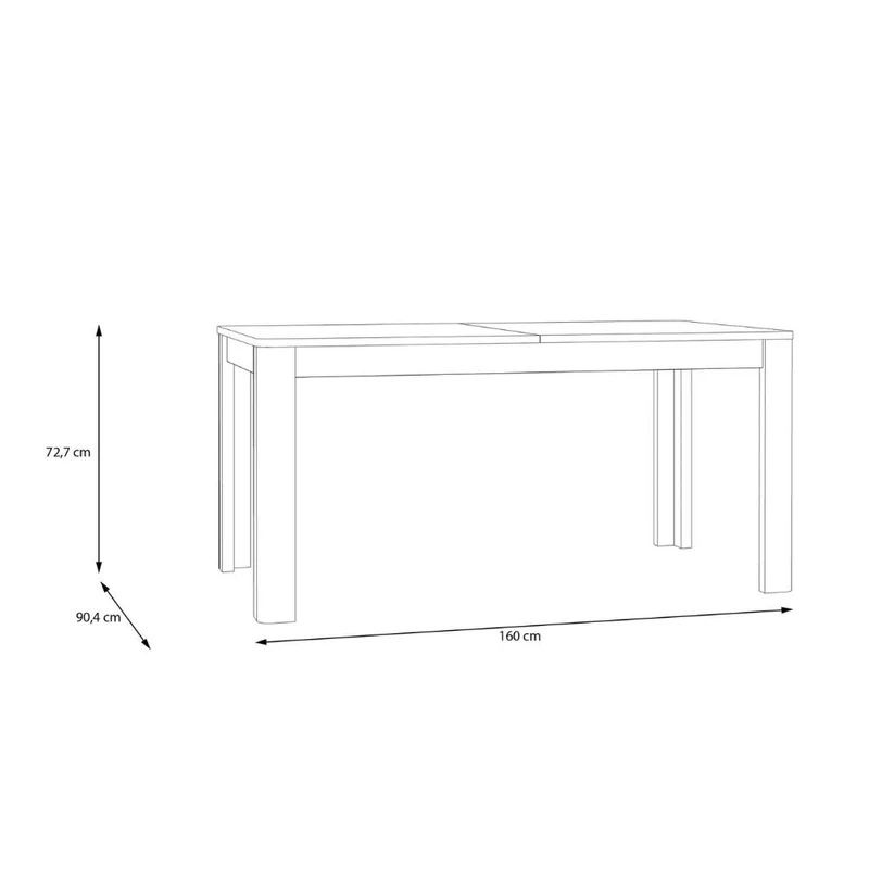 Tavolo rettangolare allungabile 160/206 cm con allunga centrale colore nero Mono