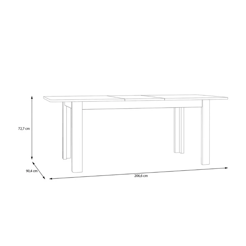 Tavolo rettangolare allungabile 160/206 cm con allunga centrale colore nero Mono