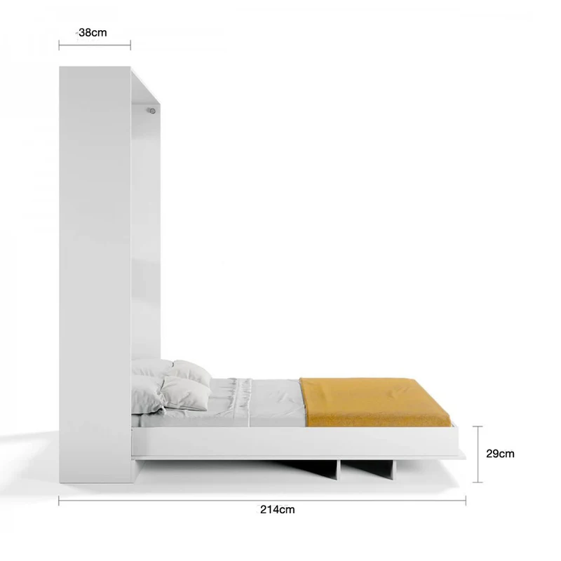 Letto matrimoniale a scomparsa salvaspazio colore rovere 164x38x221H Primer