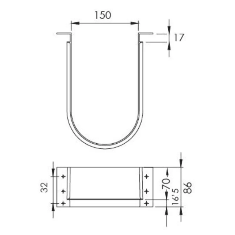 Protezione per sifone a U in ABS grigio per mobili bagno Omega1