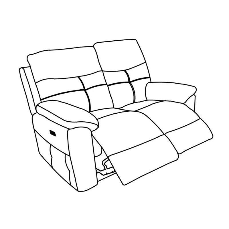 Divano Kayde 2 posti recliner elettrico in tessuto grigio scuro Kayde