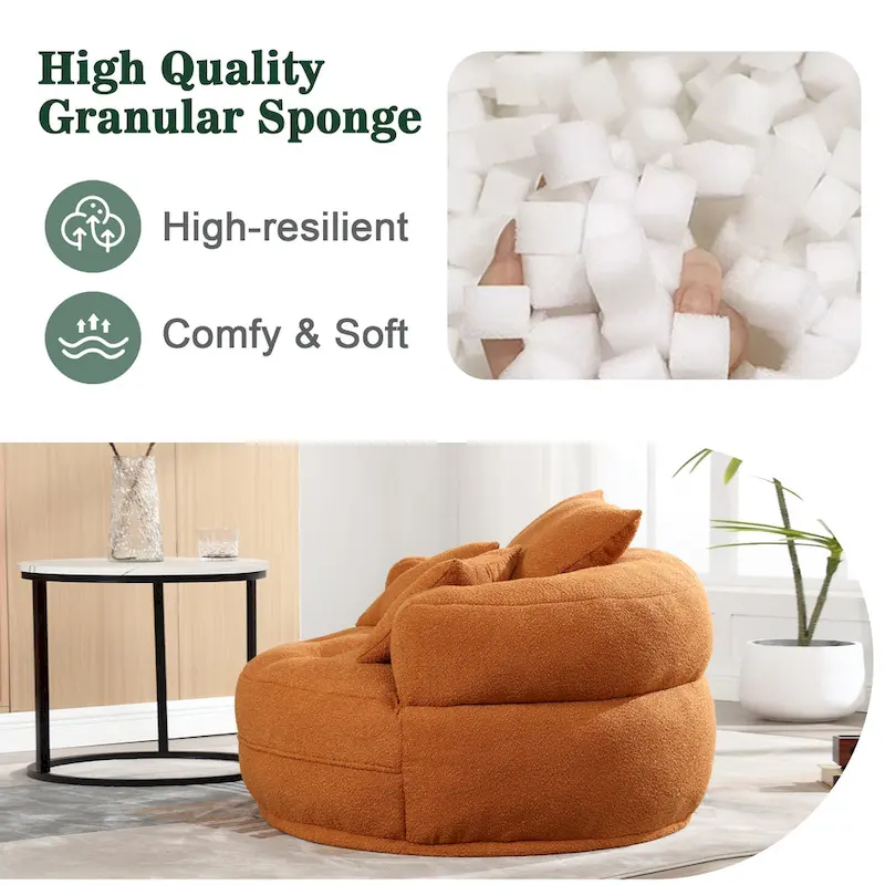 Fauteuil paresseux rond – Blanc/Bleu/Gris/Jaune/Orange/Rouge rosé/Bleu marine/Vert, Siège simple et double