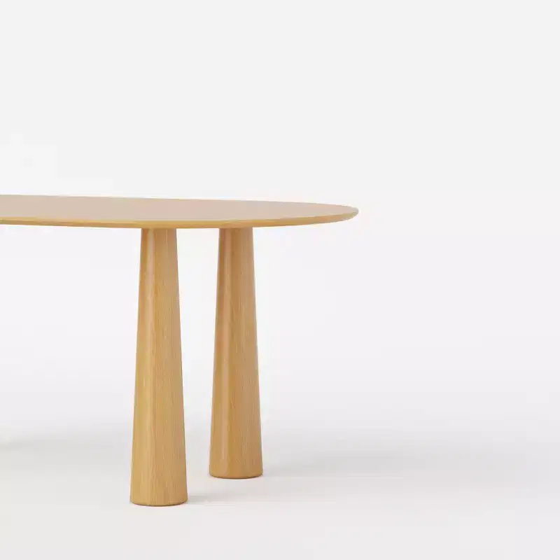 Dovelina 67 Table à manger ovale en bois à 4 pieds Table de cuisine moderne pour 6 personnes
