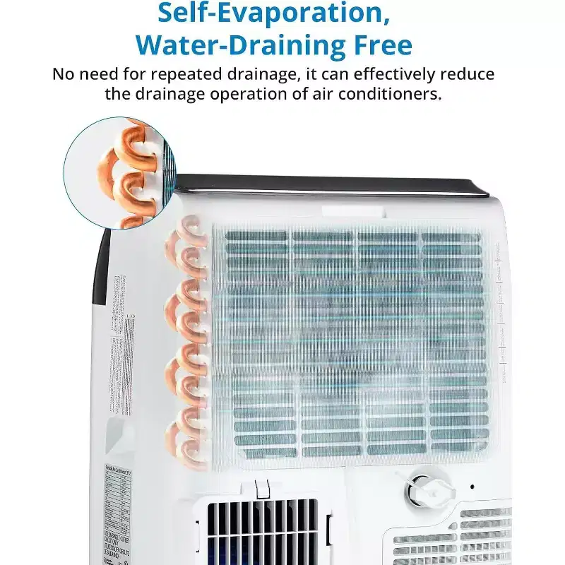 Climatiseur portable 14 000 BTU, unité de climatisation 3-en-1 pour pièces jusqu'à 70 m² avec déshumidificateur