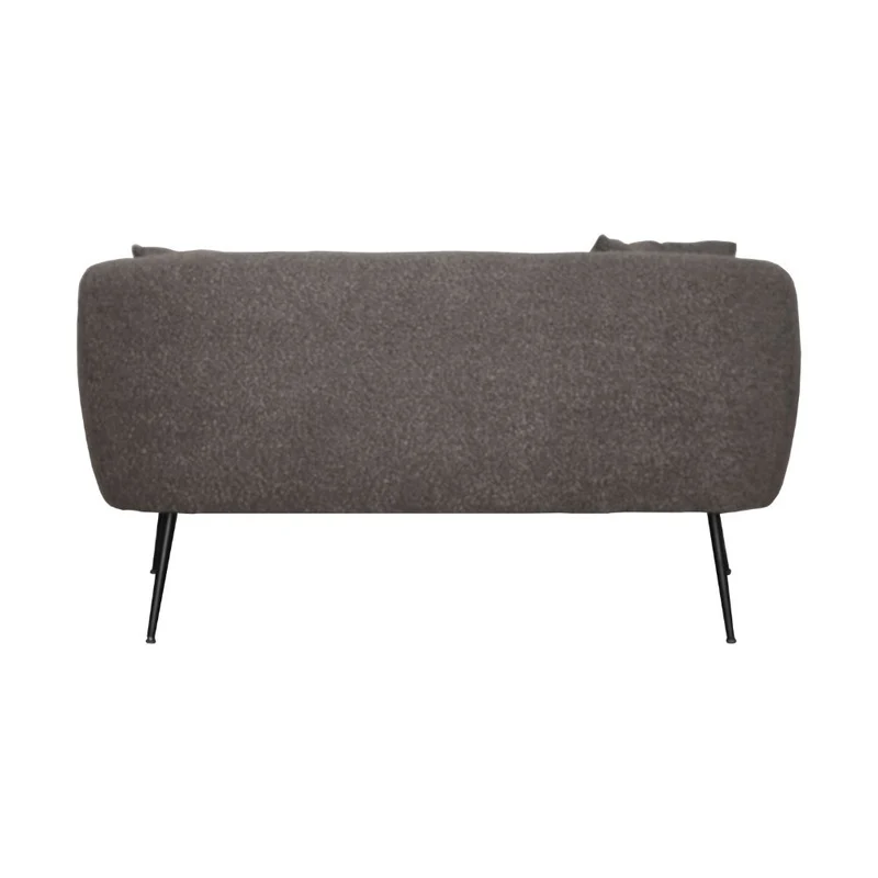 Divano 2 posti in tessuto grigio mouse con piedi neri 141x70x74H Nuvia