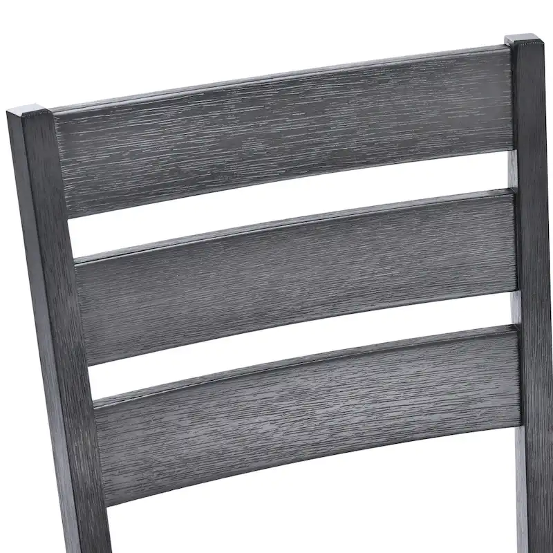 Lot de 4 chaises de salle à manger en bois à dossier à lattes