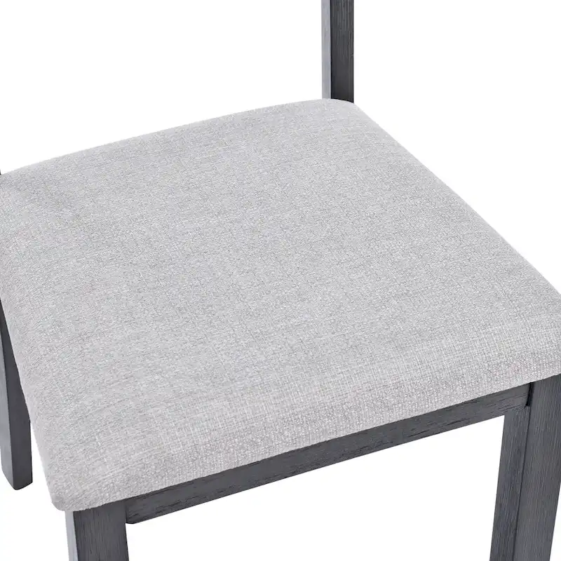 Lot de 4 chaises de salle à manger en bois à dossier à lattes