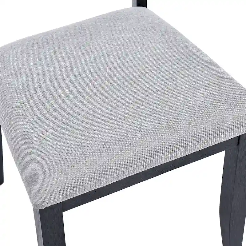 Lot de 4 chaises de salle à manger en bois à dossier à lattes