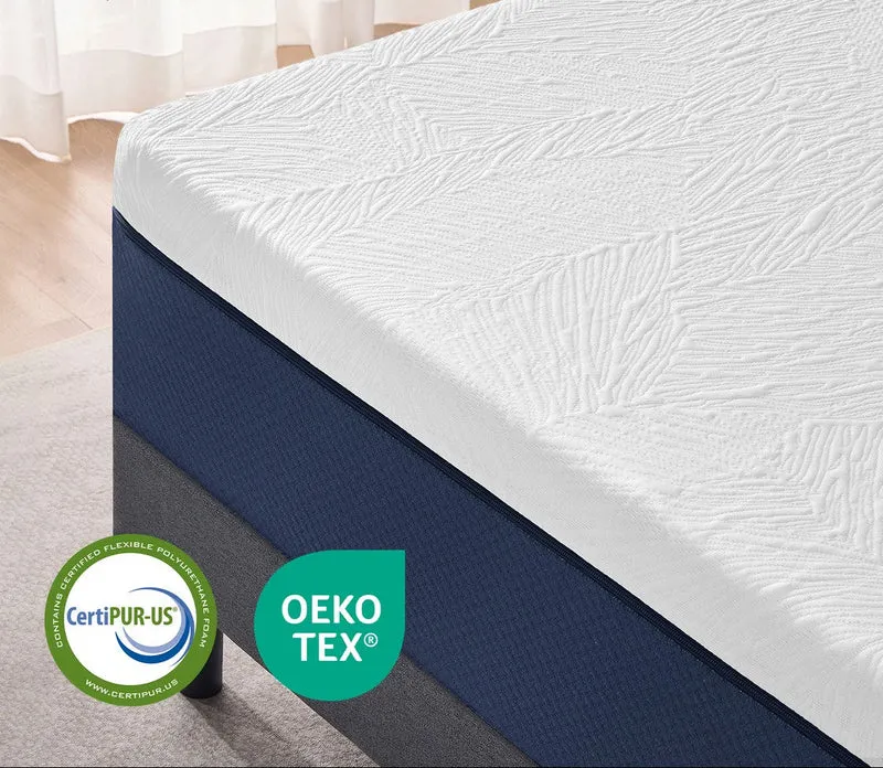 Matelas 160 x 200 cm confort soutien mi-ferme 25 cm épaisseur 7 zones en mousse polyester bleu 12_0012844