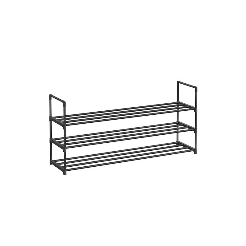Étagère à chaussures de 4 niveaux porte-chaussures en métal pour 20 paires de chaussures pour salon entrée couloir vestiaire 92 x 30 x 74 cm gris 12_0005489
