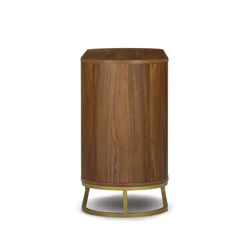 Commode moderne à 6 tiroirs avec plateau Live Edge, piètement en métal et construction en bois mélangé durable