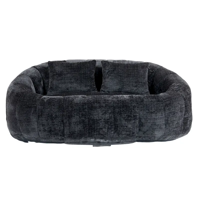 GDFStudio - Canapé paresseux 2 places en chenille Laurel avec mousse haute densité et confort surdimensionné