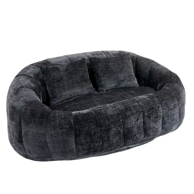 GDFStudio - Canapé paresseux 2 places en chenille Laurel avec mousse haute densité et confort surdimensionné