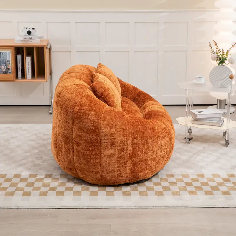 GDFStudio - Canapé paresseux 2 places en chenille Laurel avec mousse haute densité et confort surdimensionné