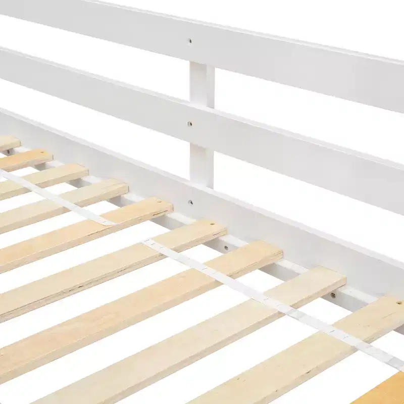 Lit mezzanine cabane de taille double, lit mezzanine cabane en bois avec échelle et barrières de sécurité pour enfants