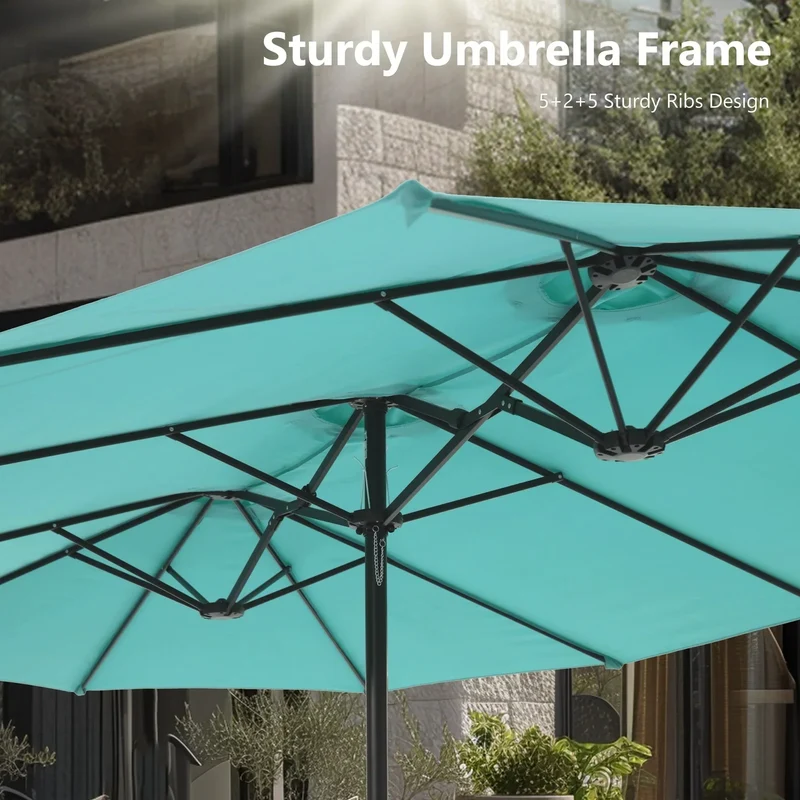 MAISON ARTS Grand Parasol Double Face de 4,5 m avec Base Incluse pour Patio