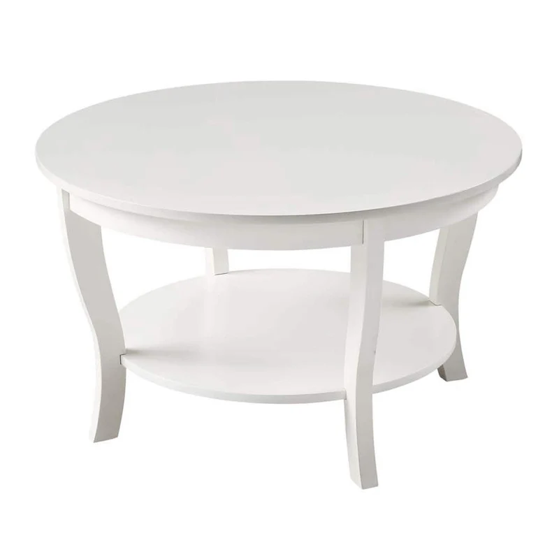 Table basse ronde avec étagère American Heritage de Convenience Concepts
