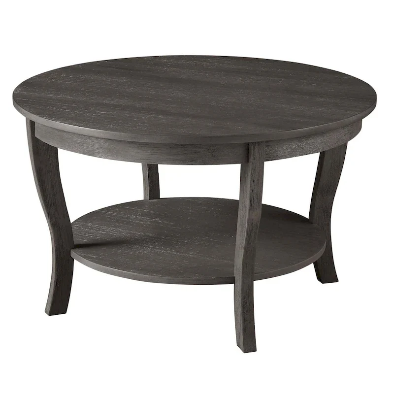 Table basse ronde avec étagère American Heritage de Convenience Concepts