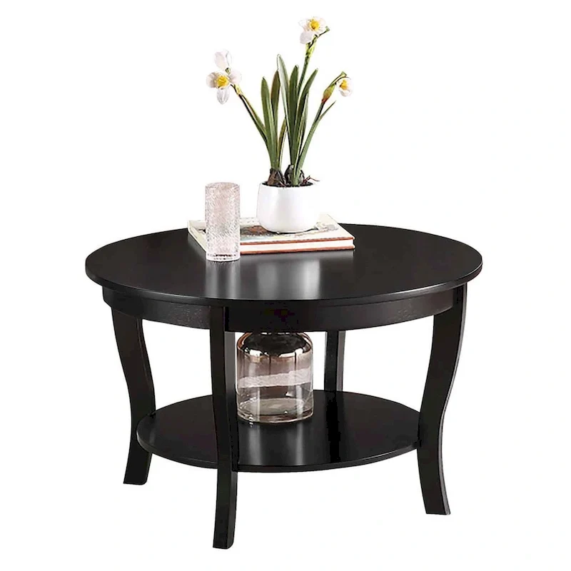 Table basse ronde avec étagère American Heritage de Convenience Concepts