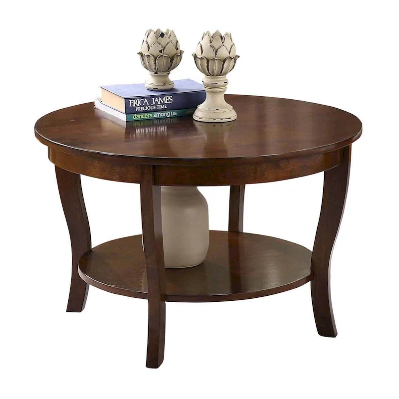 Table basse ronde avec étagère American Heritage de Convenience Concepts
