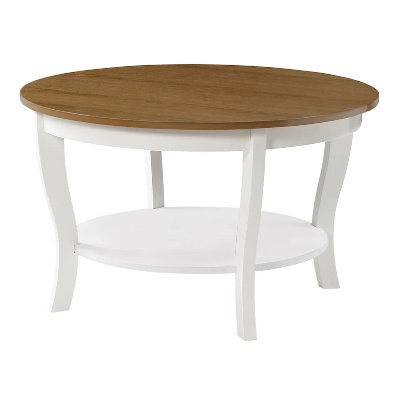 Table basse ronde avec étagère American Heritage de Convenience Concepts