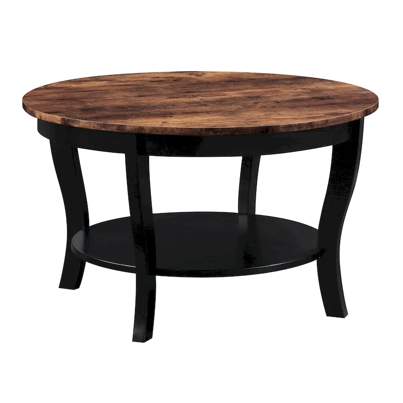 Table basse ronde avec étagère American Heritage de Convenience Concepts