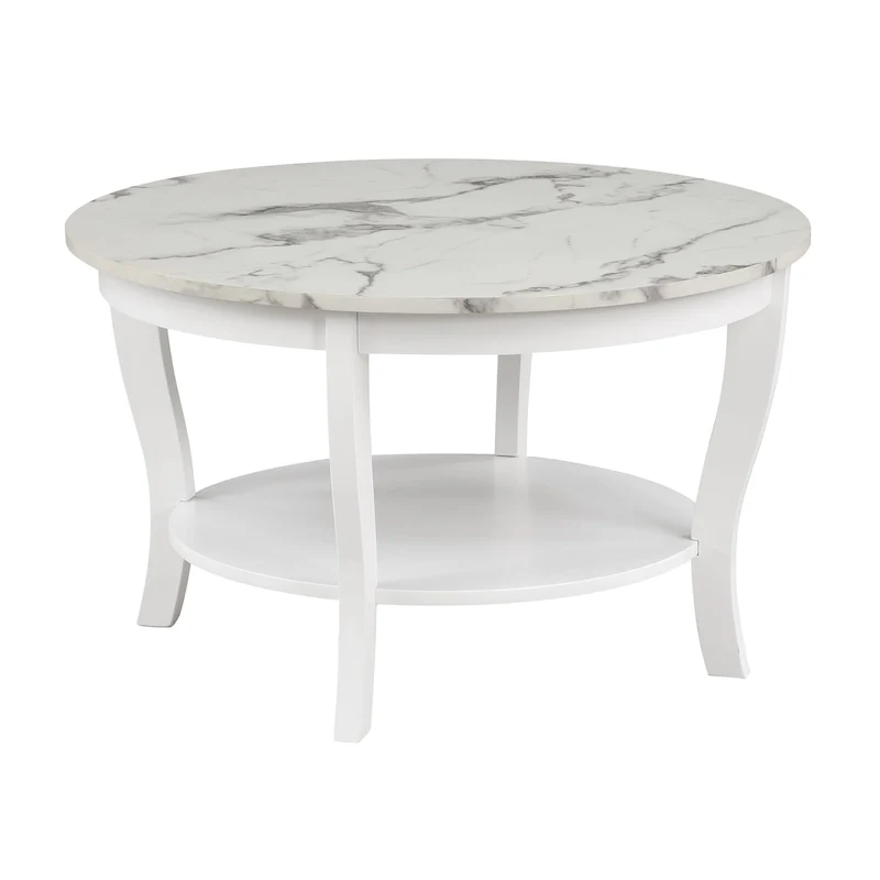 Table basse ronde avec étagère American Heritage de Convenience Concepts