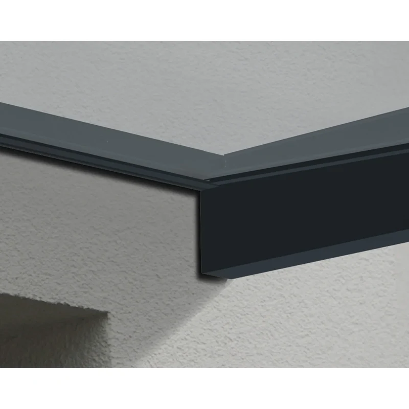 Auvent Sophia gris transparent pour portes et fenêtres de 0,9 m