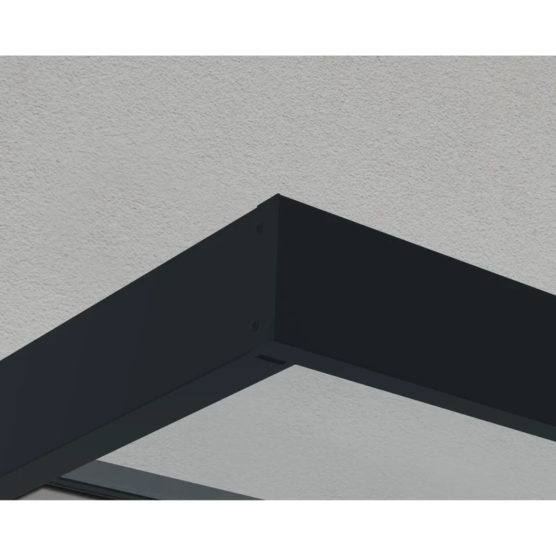 Auvent Sophia gris transparent pour portes et fenêtres de 0,9 m