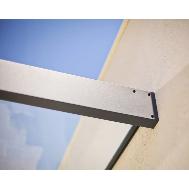 Auvent Sophia gris transparent pour portes et fenêtres de 0,9 m