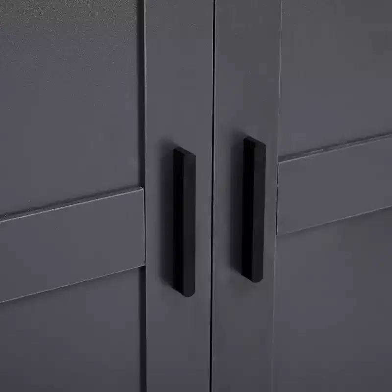 Garde-manger de cuisine autoportant 77H, armoire de rangement de style ferme avec étagères réglables, étagères de porte, tiroirs et casiers à vin - ModernLuxe