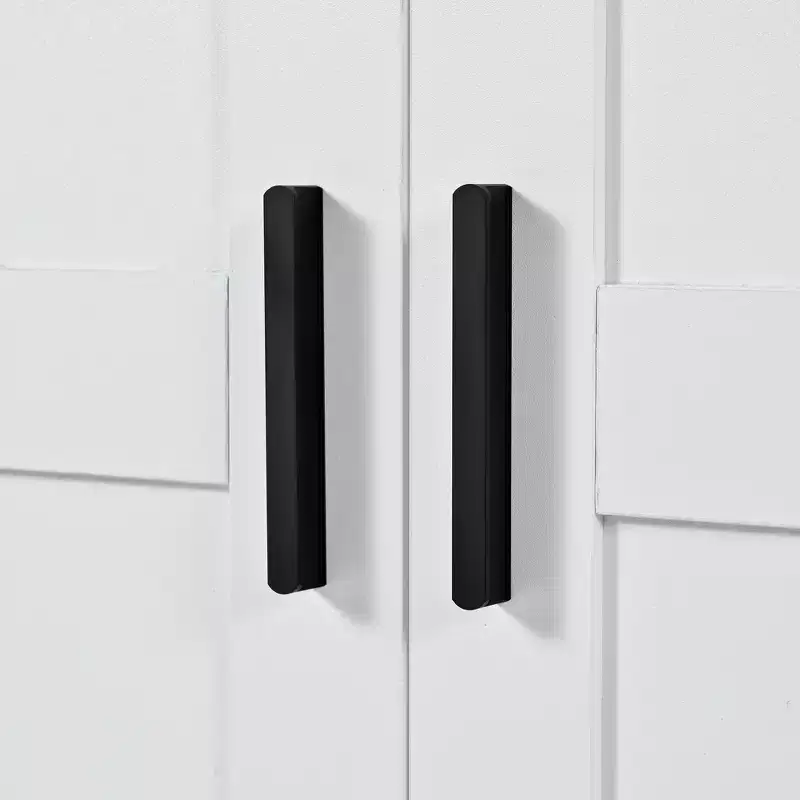 Garde-manger de cuisine autoportant 77H, armoire de rangement de style ferme avec étagères réglables, étagères de porte, tiroirs et casiers à vin - ModernLuxe