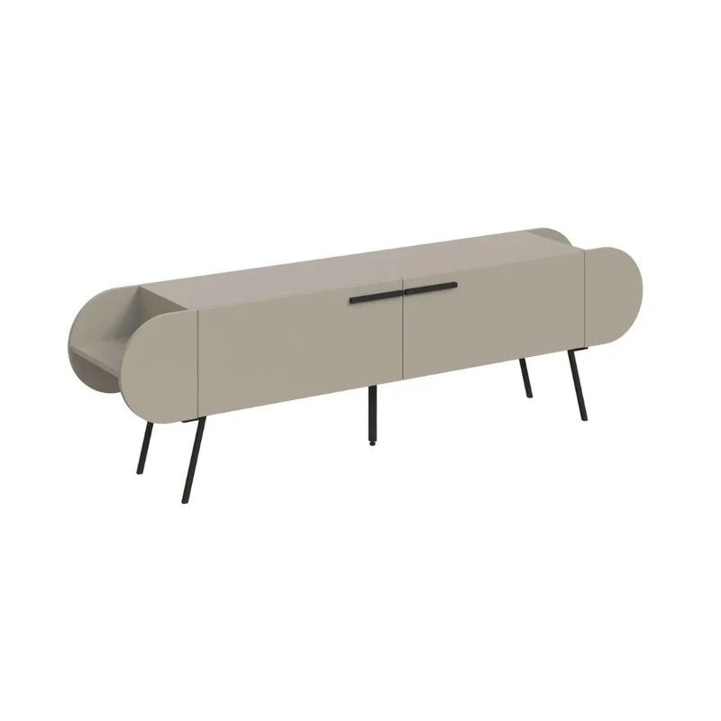 Mobile porta tv due ante a ribalta e ripiani laterali colore cashmere 195 cm Capsule