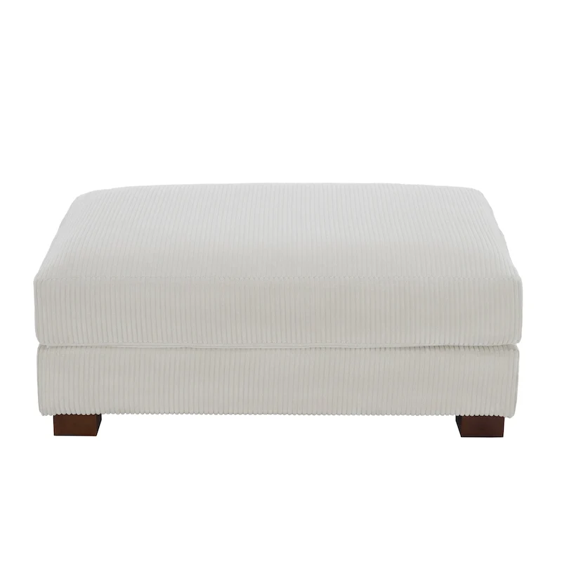 Pouffe d'appoint oversize en velours côtelé moderne
