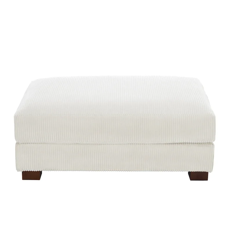 Pouffe d'appoint oversize en velours côtelé moderne
