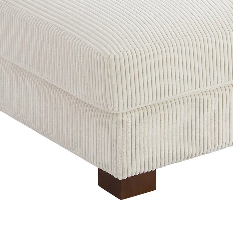 Pouffe d'appoint oversize en velours côtelé moderne