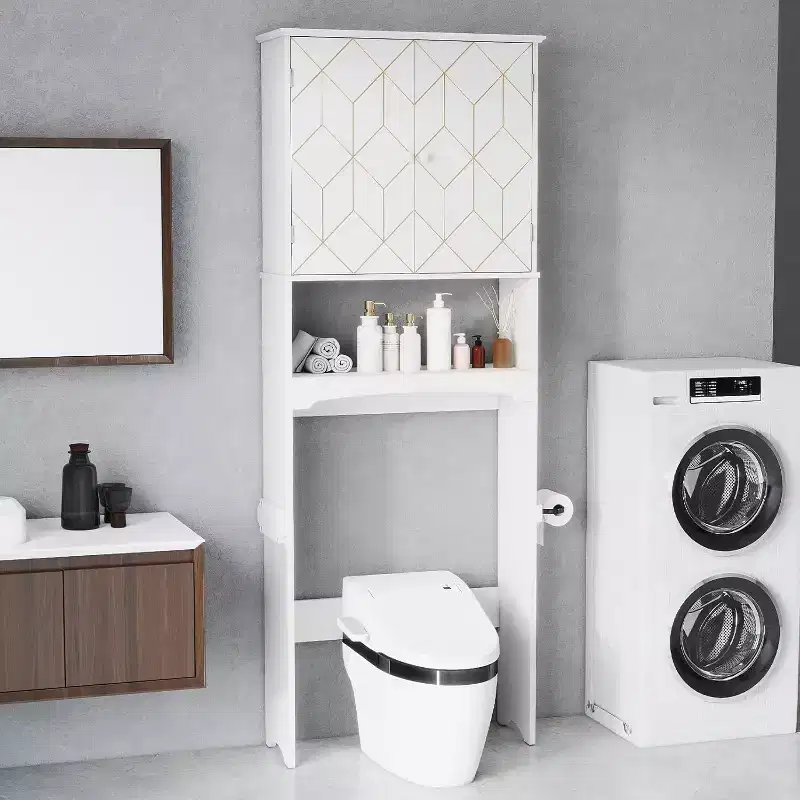 Meuble de rangement pour WC, étagère WC.