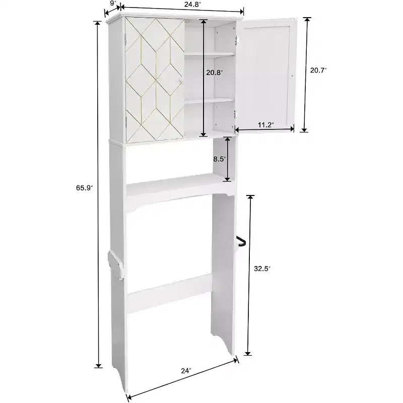 Meuble de rangement pour WC, étagère WC.