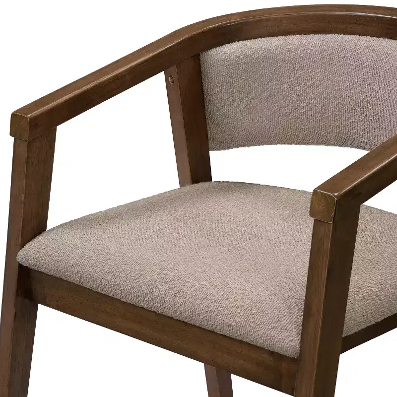 Ensemble de salle à manger Christopher Knight Home Simon 5 pièces en bois d'hévéa de style milieu de siècle avec chaises rembourrées en tissu bouclé
