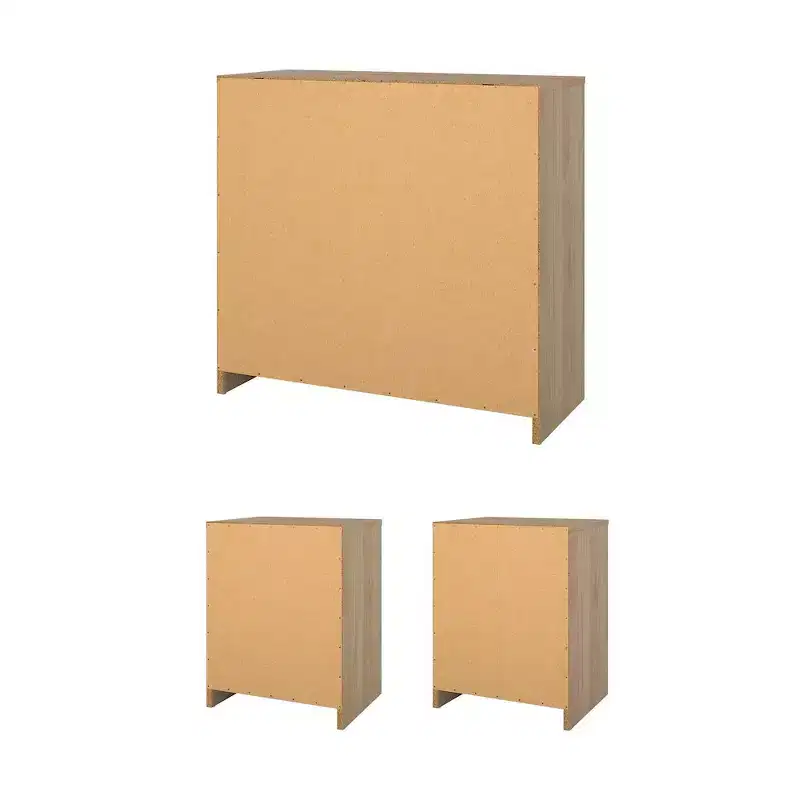 Tvilum, Ensemble chambre 3 pièces Portland - Commode et lot de 2 tables de chevet