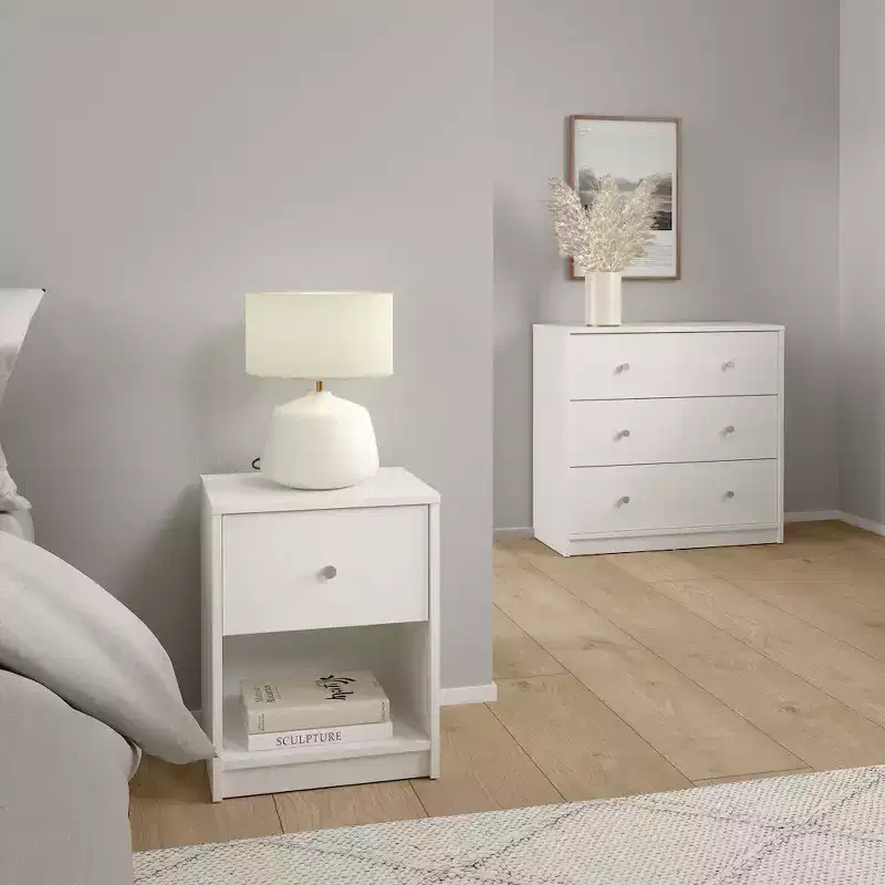 Tvilum, Ensemble chambre 3 pièces Portland - Commode et lot de 2 tables de chevet