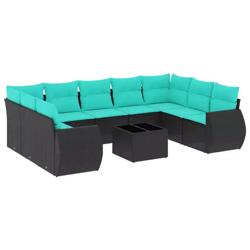 vidaXL Ensemble de canapés de jardin modulaires en rotin synthétique avec coussins