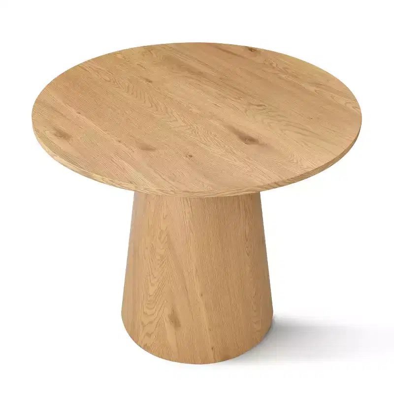 Ensemble table à manger ronde avec 2 fauteuils en chenille, table piédestal moderne et chaises rembourrées avec dossier et accoudoirs complets - Panipeachy