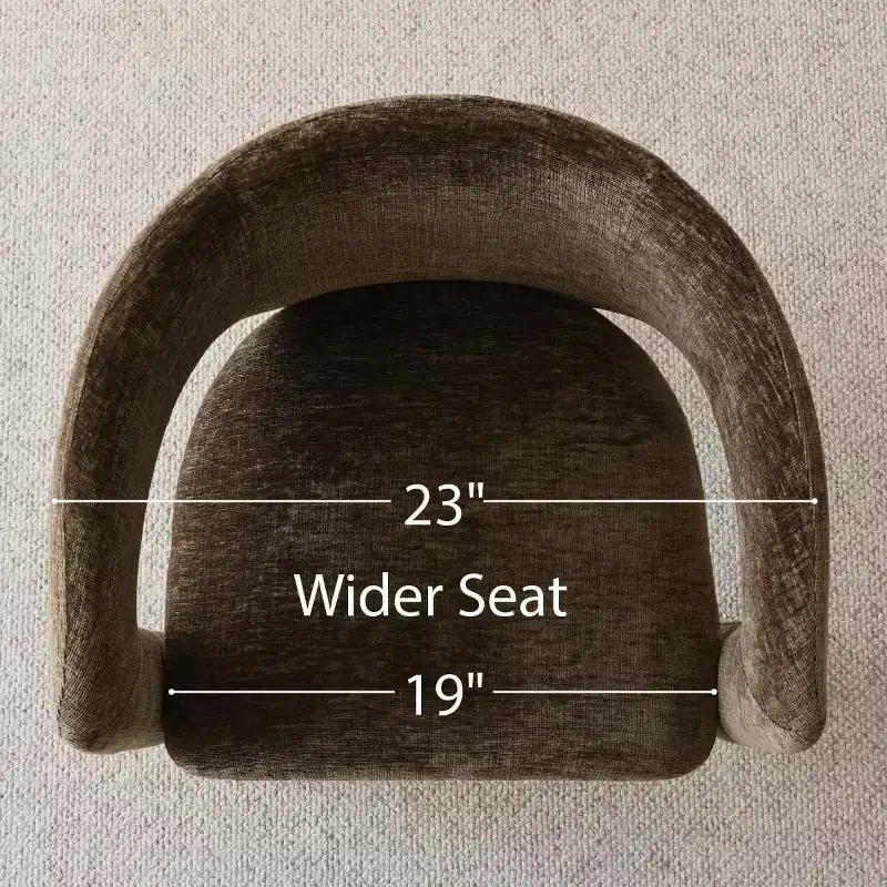 Ensemble table à manger ronde avec 2 fauteuils en chenille, table piédestal moderne et chaises rembourrées avec dossier et accoudoirs complets - Panipeachy