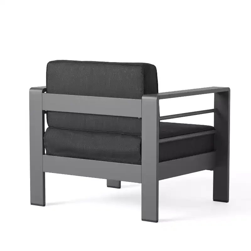 Christopher Knight Home Cape Coral Salon de jardin 7 places en aluminium avec foyer