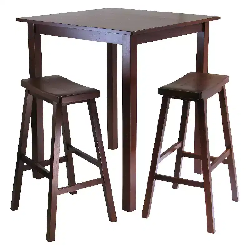 Ensemble de salle à manger 3 pièces Parkland hauteur comptoir avec 2 tabourets Bois/Noyer antique - Winsome