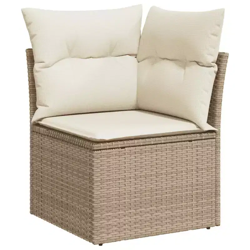 vidaXL Salon de jardin canapé Beige résine tressée Grand Salon de jardin modulable