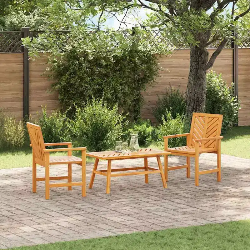 vidaXL Salon de jardin 2 pcs Bois d'acacia massif marron