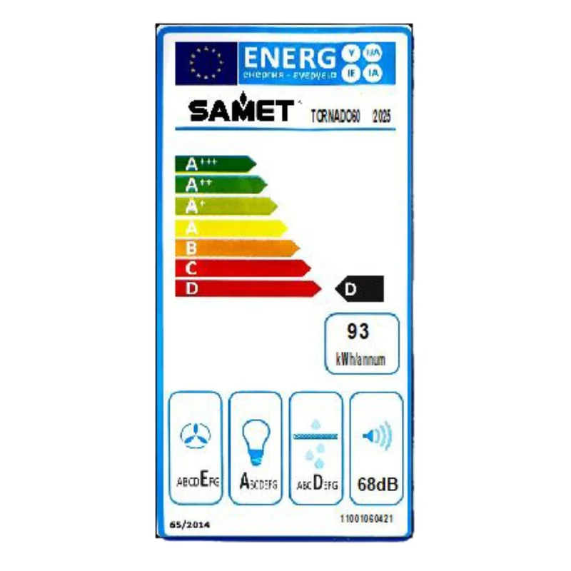 Gruppo cappa sottopensile 3 livelli Tornado6025WH bianco classe D Samet